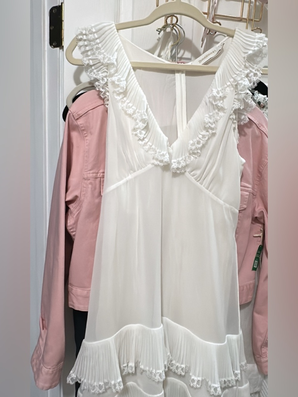 Zimmerman Elegant White Ruffle Dress